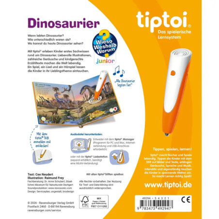 Ravensburger tiptoi® Www Junior Dinosaurier – Interaktives Lernbuch (4-7 J.)
