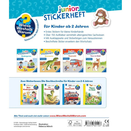 Ravensburger: Wieso? Weshalb? Warum? junior Stickerheft Kindergarten – Ab 3 Jahren