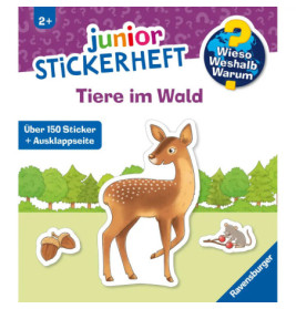 Ravensburger: Wieso? Weshalb? Warum? junior Stickerheft Tiere im Wald – Ab 3 Jahren