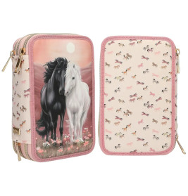 Miss Melody 3 Fach Federtasche BLOSSOM PONY