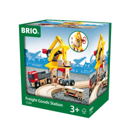 BRIO World 33280 Frachtverladestation – Eisenbahnzubehör für die BRIO Holzeisenbahn – Kleinkinderspi