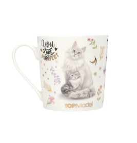Depesche TOPModel Becher BLOOMING KITTY – Keramik, spülmaschinen- & mikrowellengeeignet