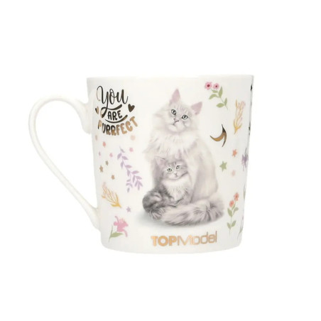 Depesche TOPModel Becher BLOOMING KITTY – Keramik, spülmaschinen- & mikrowellengeeignet