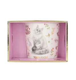 Depesche TOPModel Becher BLOOMING KITTY – Keramik, spülmaschinen- & mikrowellengeeignet