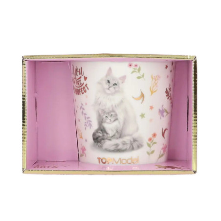 Depesche TOPModel Becher BLOOMING KITTY – Keramik, spülmaschinen- & mikrowellengeeignet