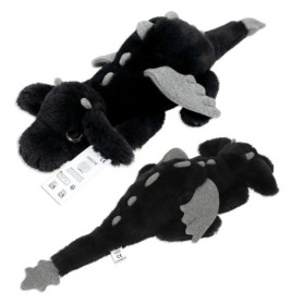 Depesche SNUKIS Plüschdrache schwarz – Kuscheltier mit Glitzerflügeln