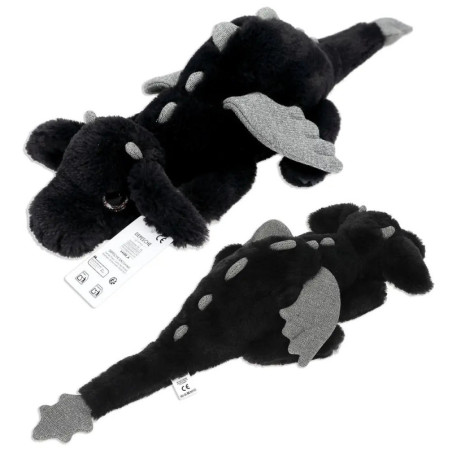 Depesche SNUKIS Plüschdrache schwarz – Kuscheltier mit Glitzerflügeln