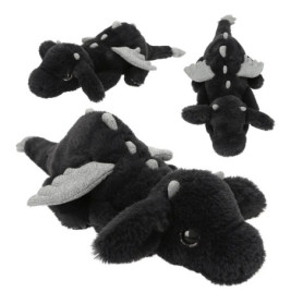 Depesche SNUKIS Plüschdrache schwarz – Kuscheltier mit Glitzerflügeln