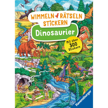 Wimmeln, Raetseln, Stickern: Dinosaurier