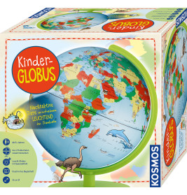 KOSMOS Kinder Globus zum Zusammenstecken – Lernspielzeug Geografie für Kinder ab 7 J.