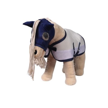 HKM Fliegenset Cuddle Horse grau/blau – Zuverlässiger Fliegenschutz für Pferde | HKM Sports Equipment 157599565.0001