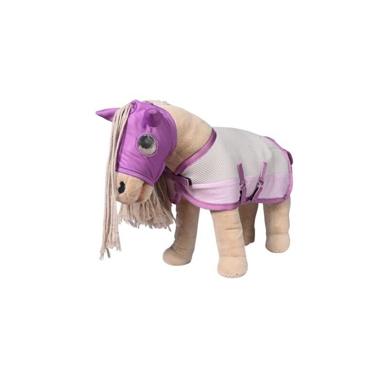 HKM Fliegenset Cuddle Horse hellrosa – Stilvoller Fliegenschutz für Pferde | HKM Sports Equipment 157591318.0001
