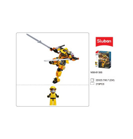 Sluban Exosuit Mecha Gelb Katana 215 St. Klemmbausteine - Bauspielzeug M38-B1385