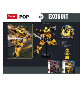 Sluban Exosuit Mecha Gelb Katana 215 St. Klemmbausteine - Bauspielzeug M38-B1385