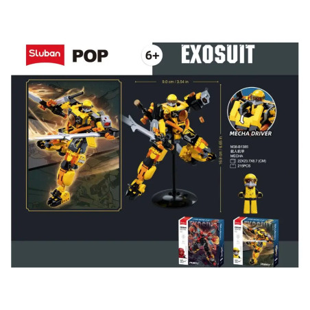 Sluban Exosuit Mecha Gelb Katana 215 St. Klemmbausteine - Bauspielzeug M38-B1385