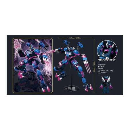 Sluban Exosuit Mecha Blau Claws 240 St. Klemmbausteine - Bauspielzeug M38-B1386