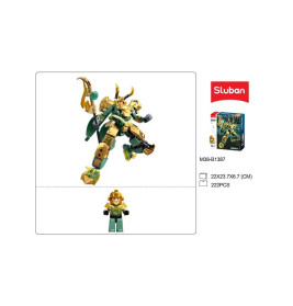 Sluban Exosuit Mecha Grün Gold Lanze 222 St. Klemmbausteine - Bauspielzeug M38-B1387