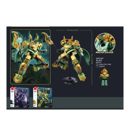 Sluban Exosuit Mecha Grün Gold Lanze 222 St. Klemmbausteine - Bauspielzeug M38-B1387