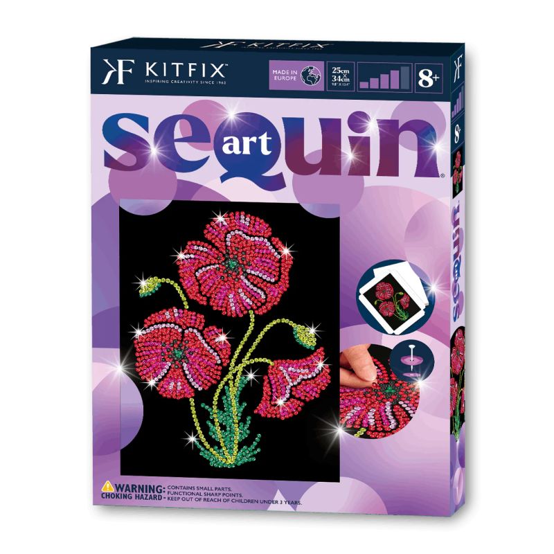 Sequin Art Purple - Mohnblumen
