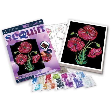 Sequin Art Purple - Mohnblumen