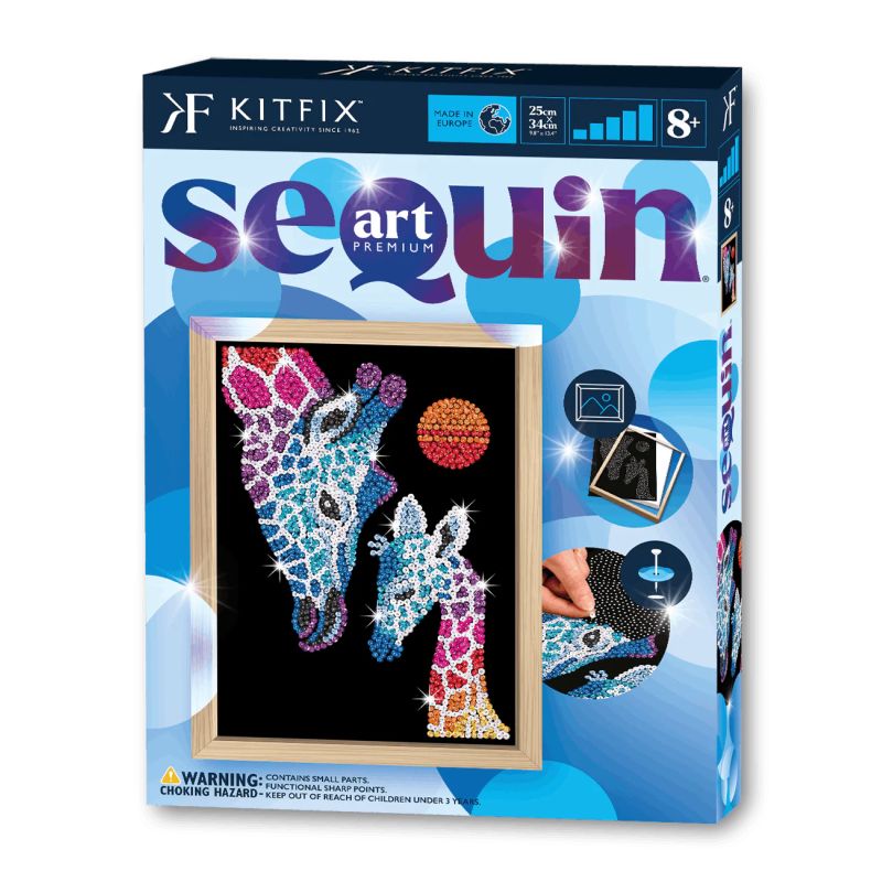 Sequin Art Blue Premium - Giraffe & Kalb