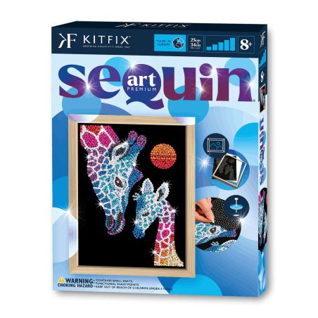 Sequin Art Blue Premium - Giraffe & Kalb