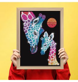 Sequin Art Blue Premium - Giraffe & Kalb