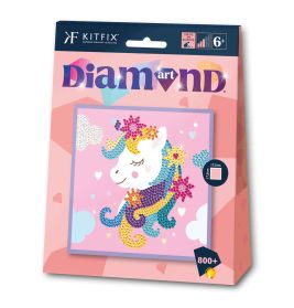 Diamond Art Junior - Blumen- -Einhorn