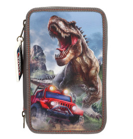 Dino World 3 Fach Federtasche NEW WORLD