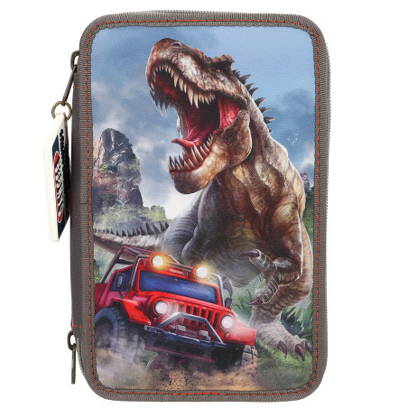 Dino World 3 Fach Federtasche NEW WORLD