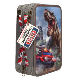 Dino World 3 Fach Federtasche NEW WORLD