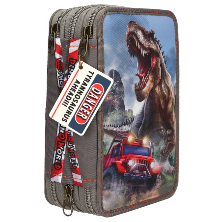 Dino World 3 Fach Federtasche NEW WORLD