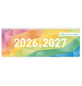 Häfft® Tischkalender 2026/2027 Rainbow – Bunte Planung & Blickfang