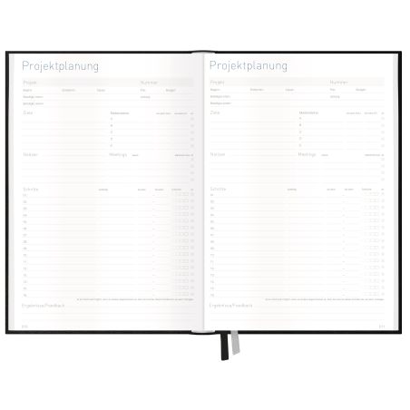 Häfft® Business Timer A5 Kunstleder Leporello – Grau-Rose elegant & strukturiert