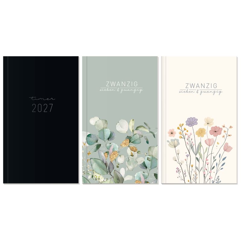 Häfft® Monatskalender Pocket slim 2026/2027 – Diskrete Planung, sortierte Designs
