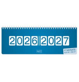 Häfft® Tischkalender Königsblau 2026/2027 – Eleganz für den Schreibtisch