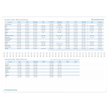 Häfft® Tischkalender Königsblau 2026/2027 – Eleganz für den Schreibtisch