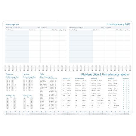 Häfft® Tischkalender Königsblau 2026/2027 – Eleganz für den Schreibtisch