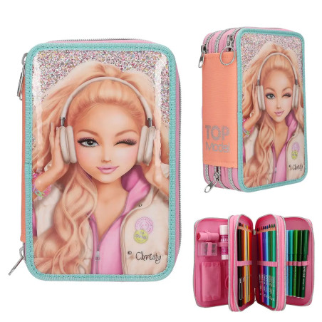 TOPModel 3 Fach Federtasche MUSIC