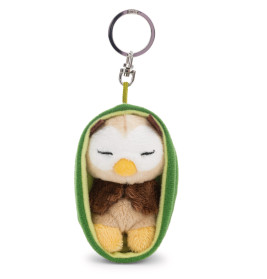 Schlüsselanhänger Sleeping Pets Eule 8cm grün