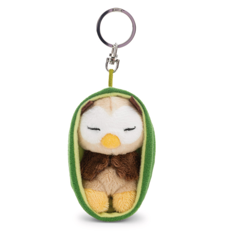Schlüsselanhänger Sleeping Pets Eule 8cm grün