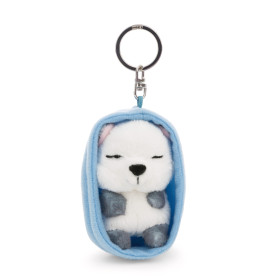 Schlüsselanhänger Sleeping Pets Schneefuchs hellblau 8cm
