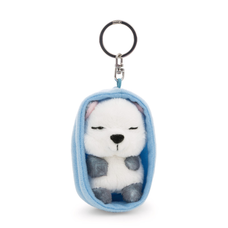 Schlüsselanhänger Sleeping Pets Schneefuchs hellblau 8cm