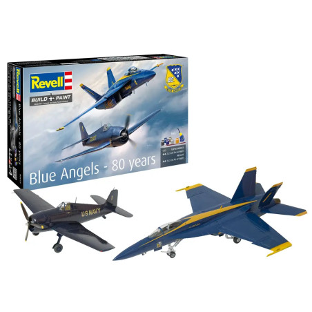 Geschenkset Blue Angels - 80 Jahre, Revell Modellbausatz mit Basiszubehör
