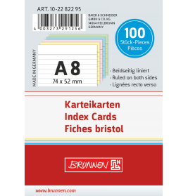 Karteikarten A8 lin sort 100St