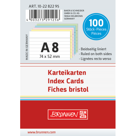 Karteikarten A8 lin sort 100St