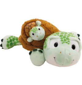 Kuscheltier Schildkröte mit Baby 28cm liegend