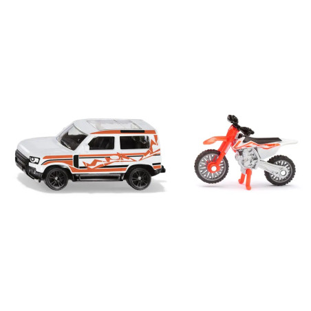 Land Rover Defender mit KTM Motorrad