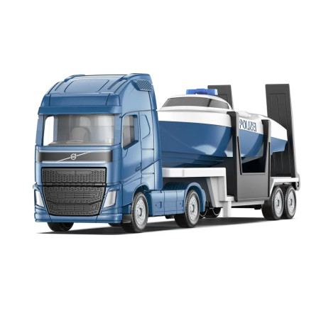 Volvo Lkw mit Boot