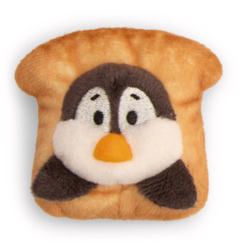 Mini MagNICI Pinguin mit Toast 7cm an Heder Karte Green
